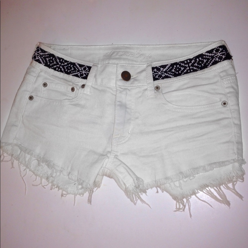 American Eagle AEO Beaded Cut-off Jean Shorts